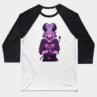 Edgy Demon Girl Baseball T-Shirt